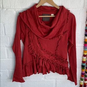 Anthro | Guinevere Cropped Cowl Neck Sweater